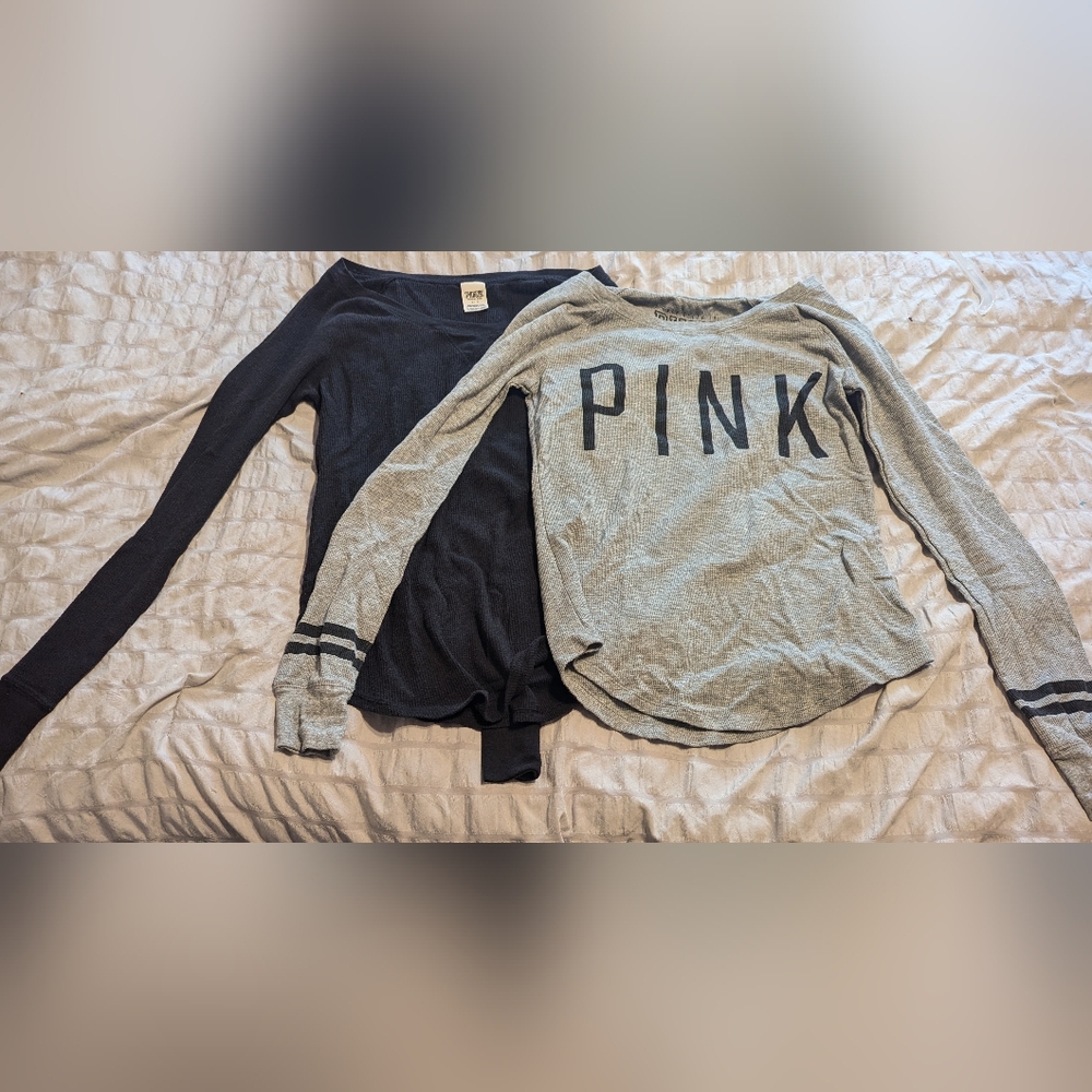 Set of 2 Pink by Victoria's Secret Lounge Tops (Size L)